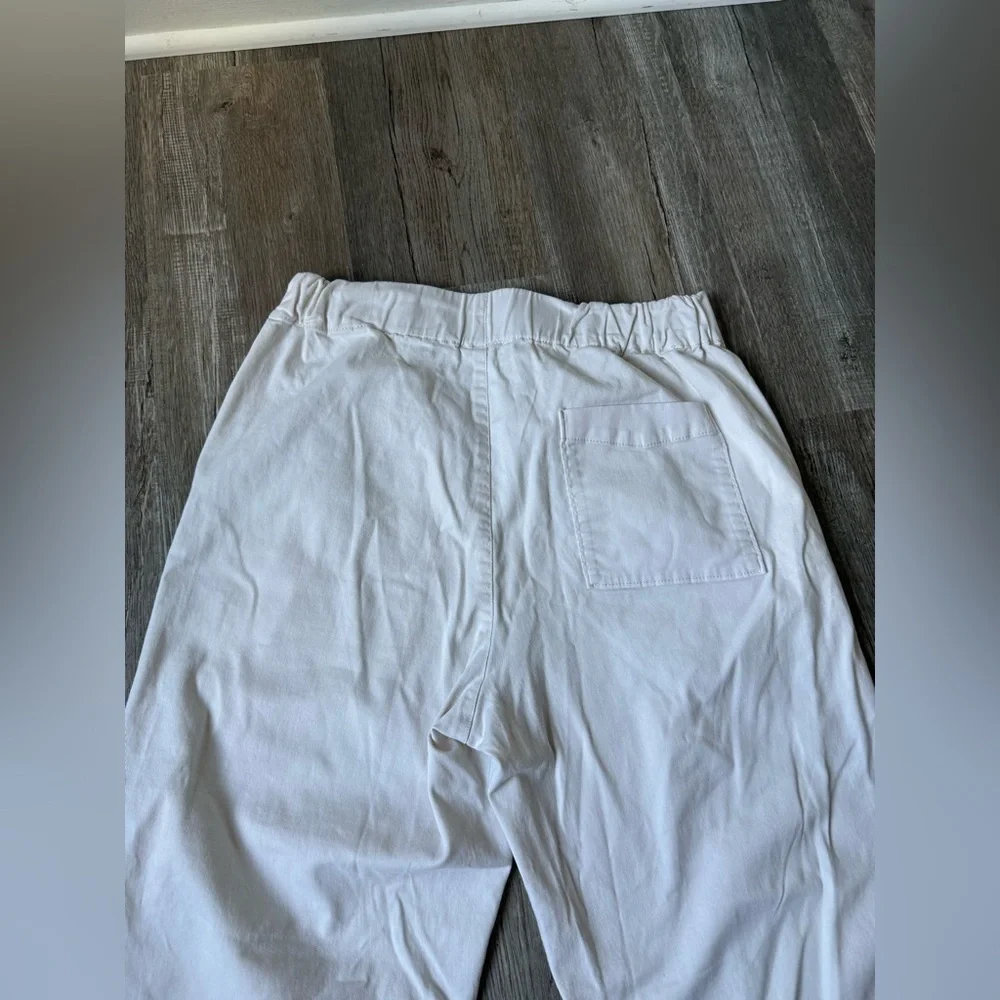 J. Crew Wide Leg Trouser Pants White Cream Size M Stretchy Hippie Boho Trendy
